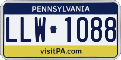 PA license plate LLW1088