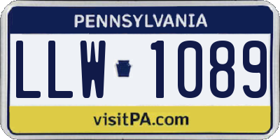 PA license plate LLW1089
