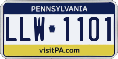 PA license plate LLW1101