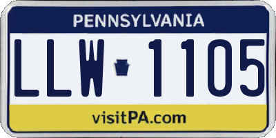 PA license plate LLW1105
