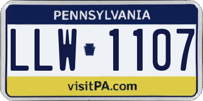 PA license plate LLW1107