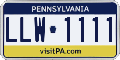 PA license plate LLW1111