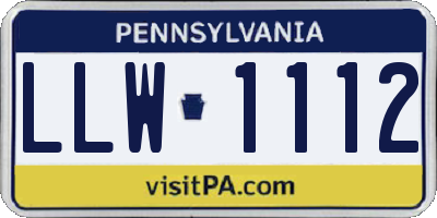 PA license plate LLW1112