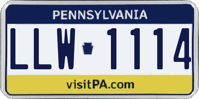 PA license plate LLW1114