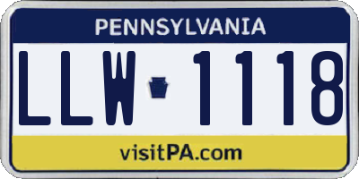 PA license plate LLW1118