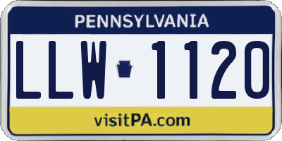 PA license plate LLW1120