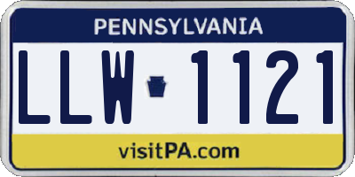 PA license plate LLW1121