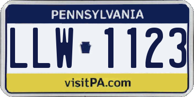 PA license plate LLW1123