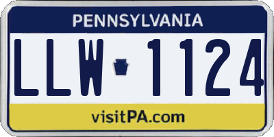 PA license plate LLW1124