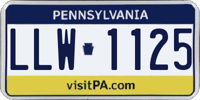 PA license plate LLW1125