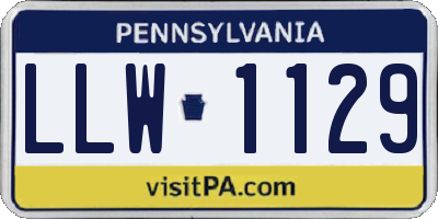 PA license plate LLW1129