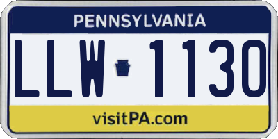PA license plate LLW1130