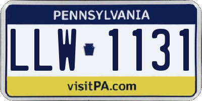 PA license plate LLW1131