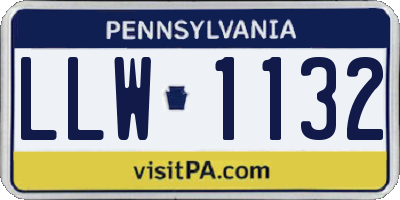PA license plate LLW1132