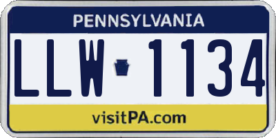 PA license plate LLW1134