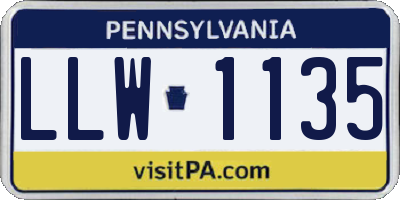 PA license plate LLW1135