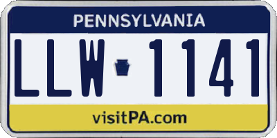 PA license plate LLW1141