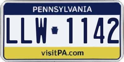 PA license plate LLW1142