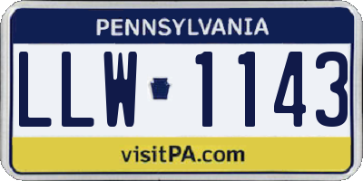 PA license plate LLW1143