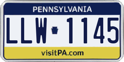 PA license plate LLW1145