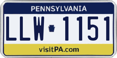 PA license plate LLW1151