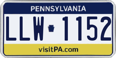 PA license plate LLW1152