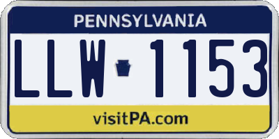 PA license plate LLW1153