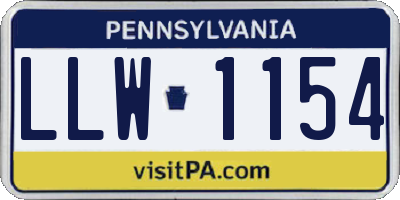 PA license plate LLW1154