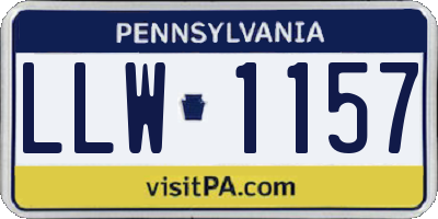 PA license plate LLW1157