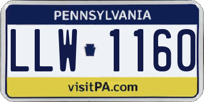PA license plate LLW1160