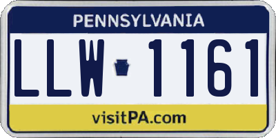 PA license plate LLW1161
