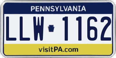 PA license plate LLW1162