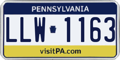 PA license plate LLW1163