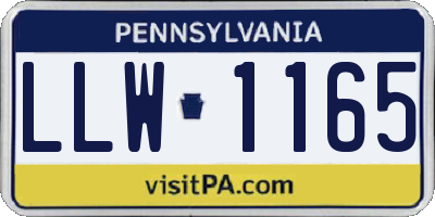PA license plate LLW1165