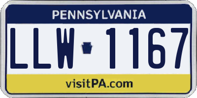 PA license plate LLW1167
