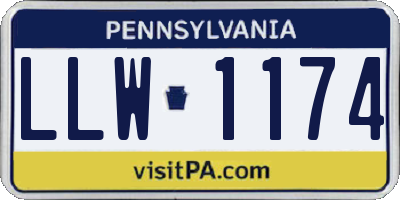 PA license plate LLW1174