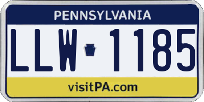 PA license plate LLW1185