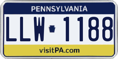 PA license plate LLW1188