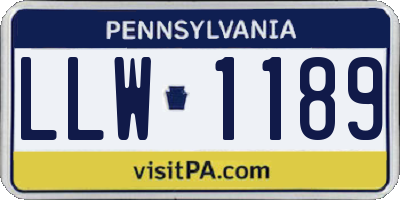 PA license plate LLW1189