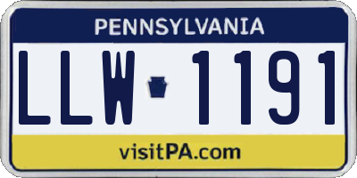 PA license plate LLW1191