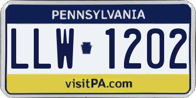 PA license plate LLW1202