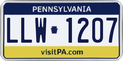 PA license plate LLW1207