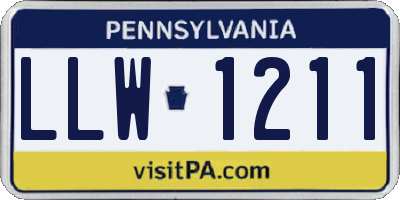 PA license plate LLW1211