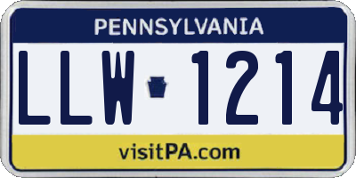 PA license plate LLW1214