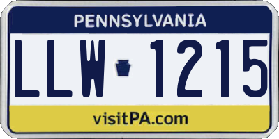 PA license plate LLW1215