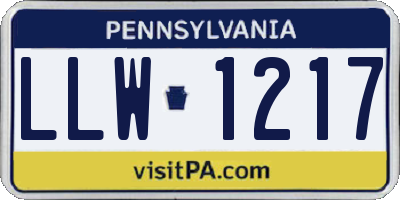 PA license plate LLW1217