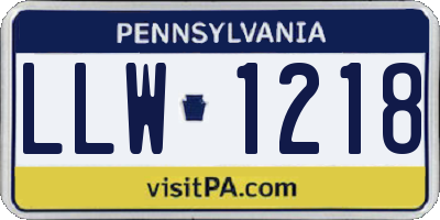 PA license plate LLW1218