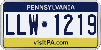 PA license plate LLW1219
