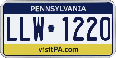 PA license plate LLW1220