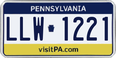 PA license plate LLW1221